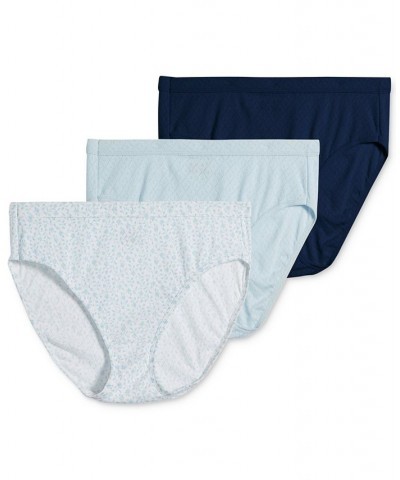 Elance Cotton French Cut Underwear 3-Pk 1541 Extended Sizes Blue $9.84 Panty