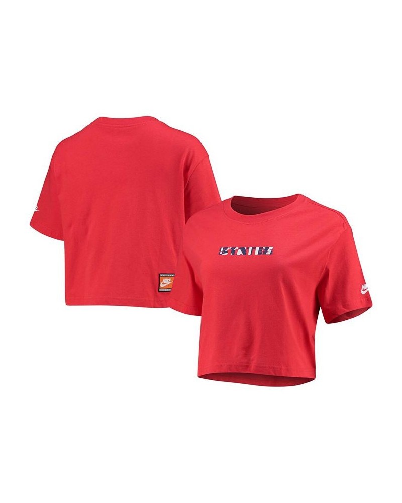 Women's Red US Soccer Voice Crop Top Red $23.59 Tops