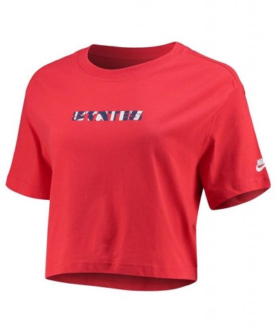 Women's Red US Soccer Voice Crop Top Red $23.59 Tops