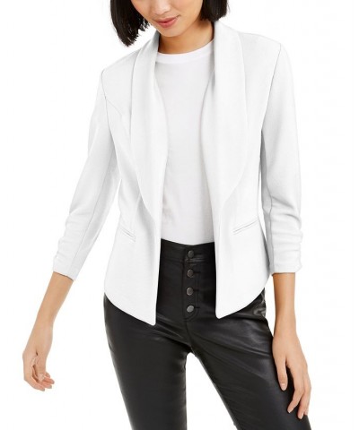 Petite Ruched-Sleeve Jacket White $20.85 Jackets