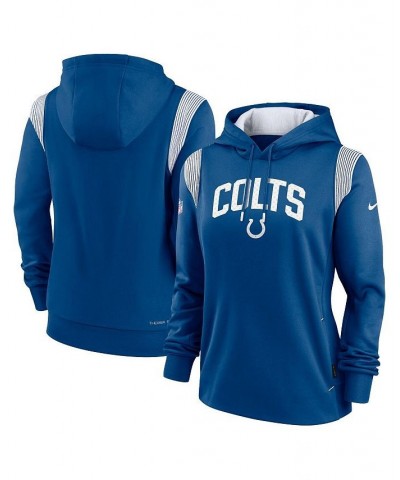 Women's Royal Indianapolis Colts Sideline Stack Performance Pullover Hoodie Royal $51.29 Sweatshirts