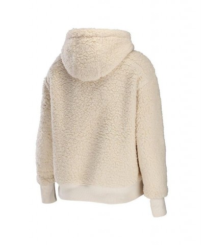 Women's Cream Los Angeles Dodgers Plus Size Sherpa Quarter-Zip Hoodie Cream $49.98 Sweatshirts