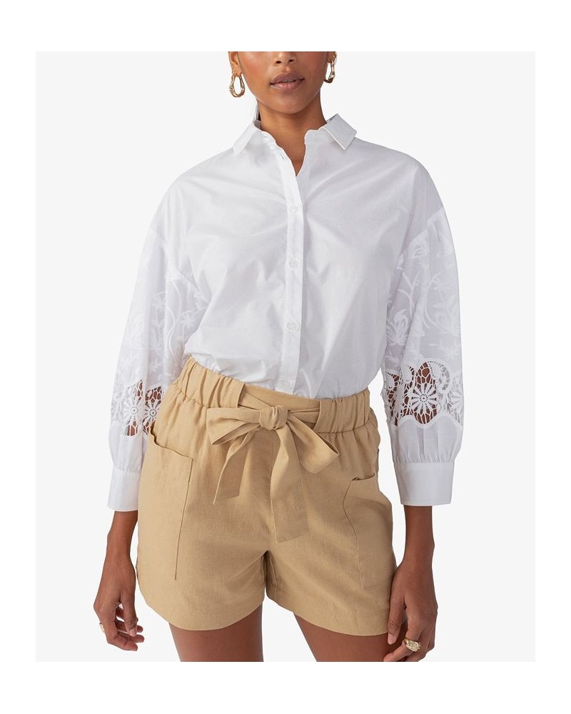 CUTWORK SLEEVE POPLIN SH White $53.46 Tops