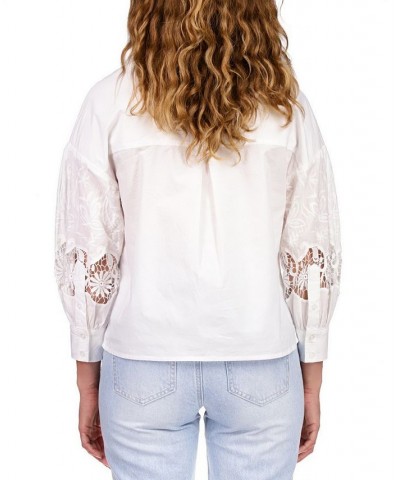 CUTWORK SLEEVE POPLIN SH White $53.46 Tops