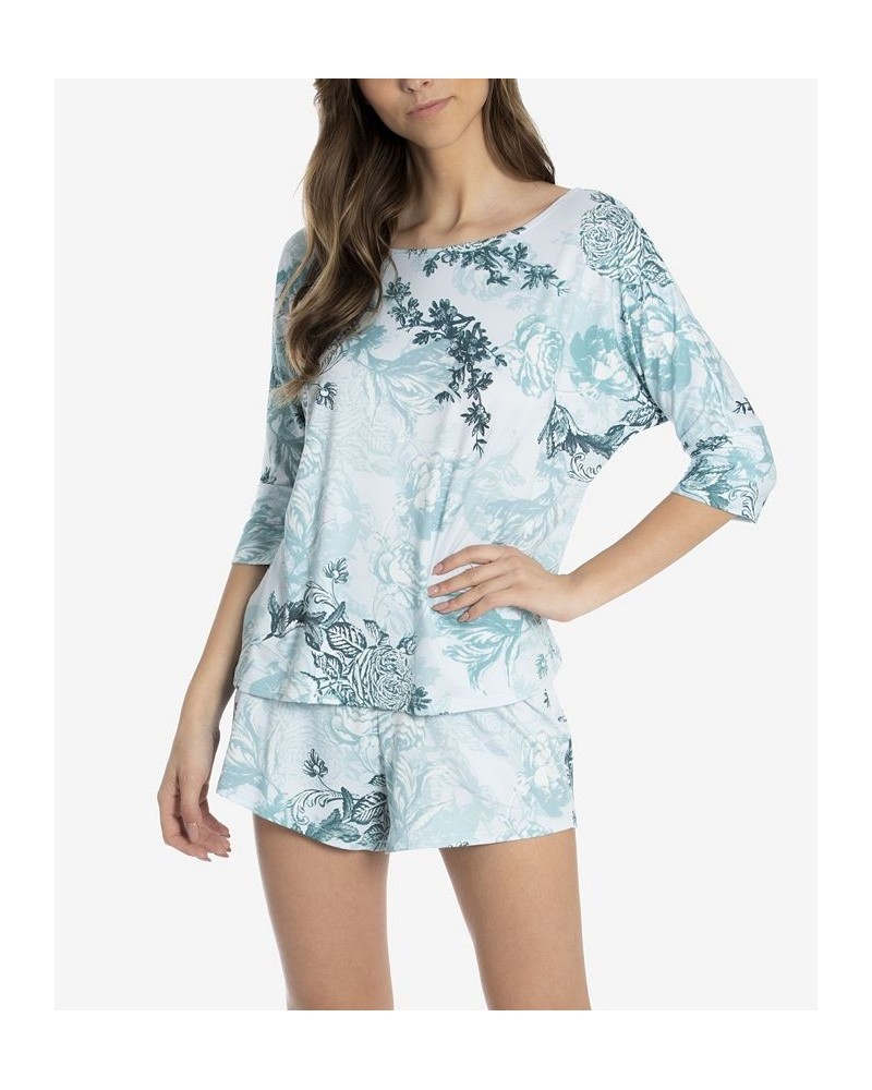 Women's Paula Short Set 2 Piece Aqua $20.88 Sleepwear