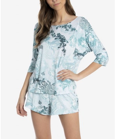 Women's Paula Short Set 2 Piece Aqua $20.88 Sleepwear