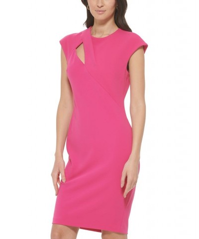 Petite Scuba-Crepe Cutout Sheath Dress Hibiscus $51.84 Dresses