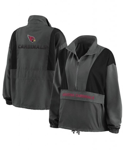 Women's Charcoal Arizona Cardinals Popover Packable Half-Zip Jacket Charcoal $44.00 Jackets