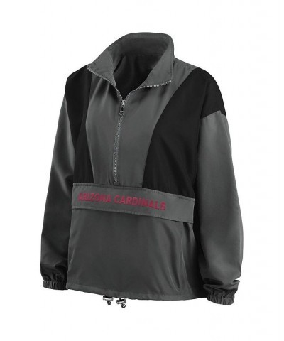 Women's Charcoal Arizona Cardinals Popover Packable Half-Zip Jacket Charcoal $44.00 Jackets