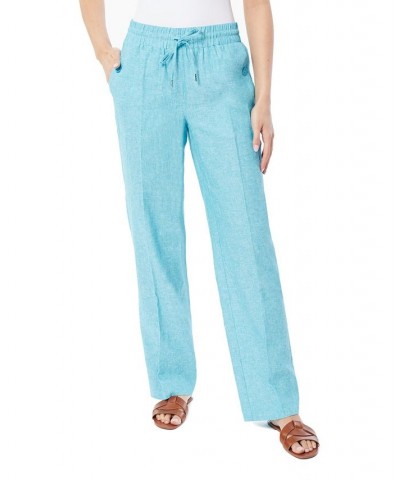 Women's Linen Pull On Drawstring Trouser Blue Grotto, NYC White $47.44 Pants