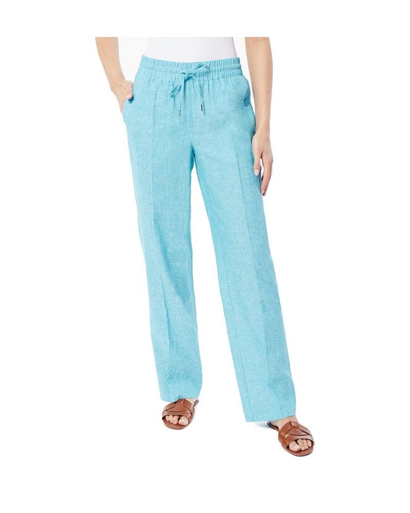 Women's Linen Pull On Drawstring Trouser Blue Grotto, NYC White $47.44 Pants