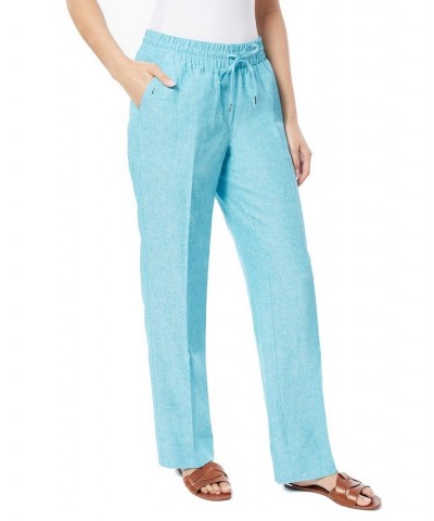 Women's Linen Pull On Drawstring Trouser Blue Grotto, NYC White $47.44 Pants