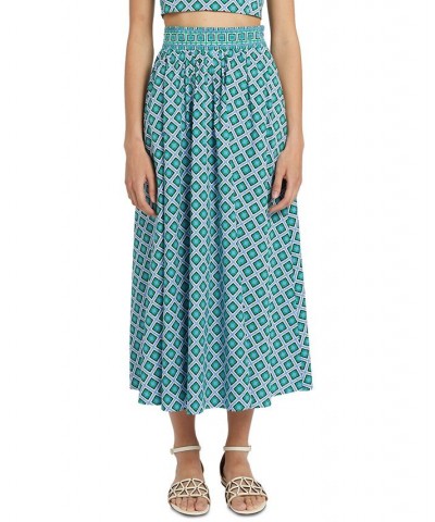 Stretch Poplin Flared Skirt Light Blue $106.75 Skirts