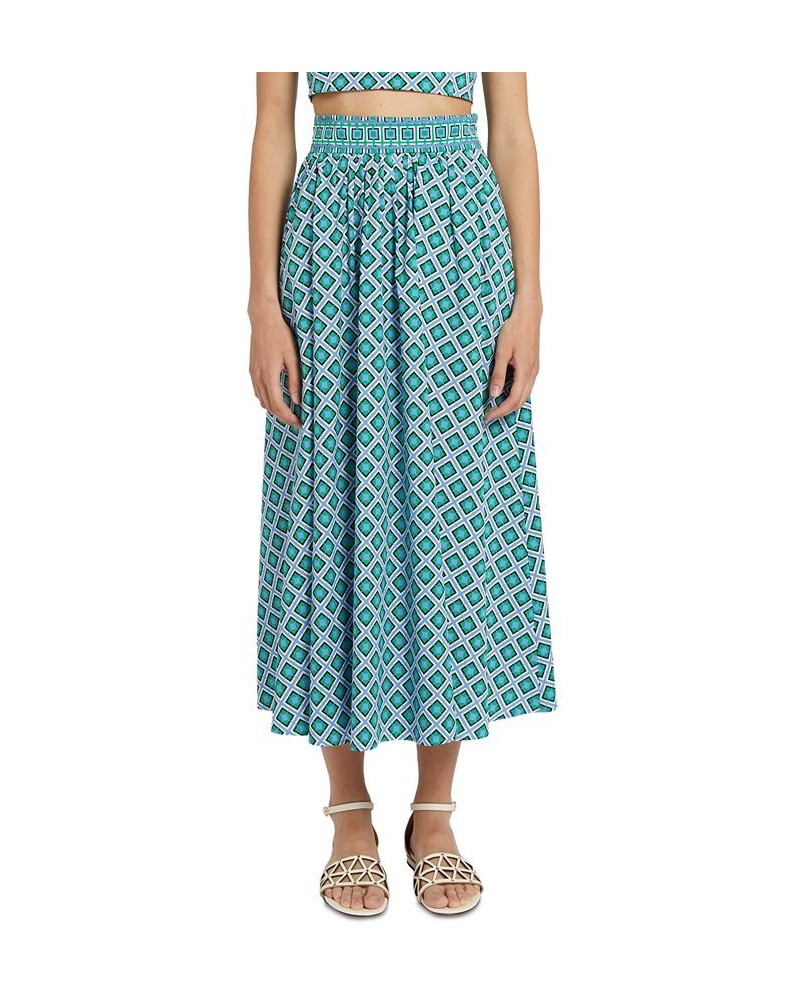 Stretch Poplin Flared Skirt Light Blue $106.75 Skirts