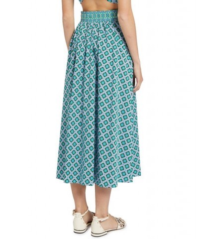 Stretch Poplin Flared Skirt Light Blue $106.75 Skirts