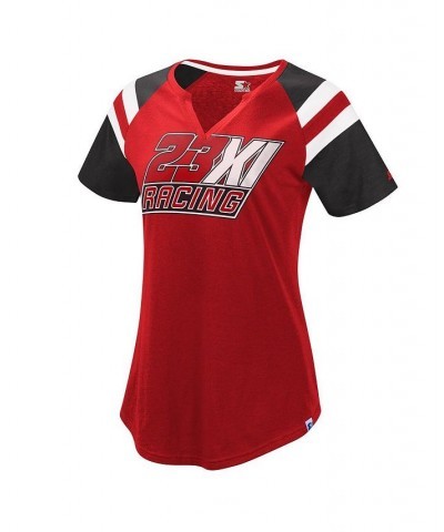 Women's Red Black 23XI Racing Game On Notch V-Neck T-shirt Red, Black $17.64 Tops