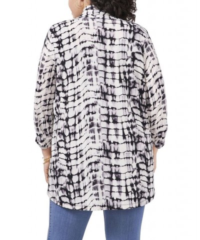 Plus Size Tie Dye Shawl Cardigan Rich Black $31.00 Sweaters