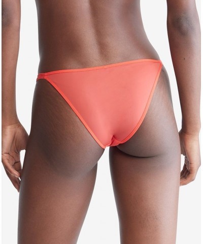 Women's Sheer Marquisette High-Leg Tanga Underwear QF6730 Orange Odyssey $11.60 Panty