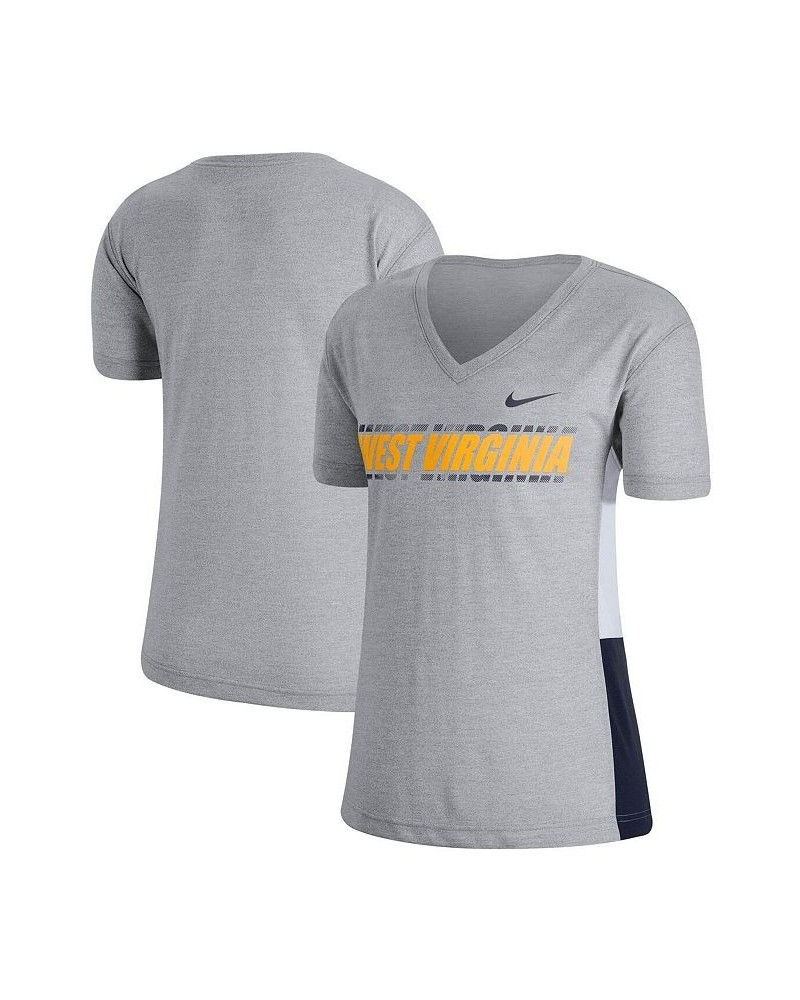 Women's Heathered Gray West Virginia Mountaineers Team Side Panel Breathe V-Neck T-shirt Heathered Gray $22.94 Tops