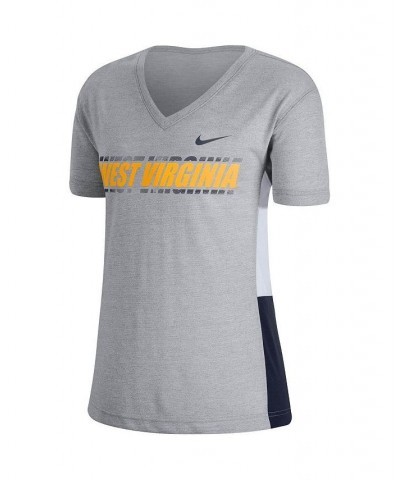 Women's Heathered Gray West Virginia Mountaineers Team Side Panel Breathe V-Neck T-shirt Heathered Gray $22.94 Tops