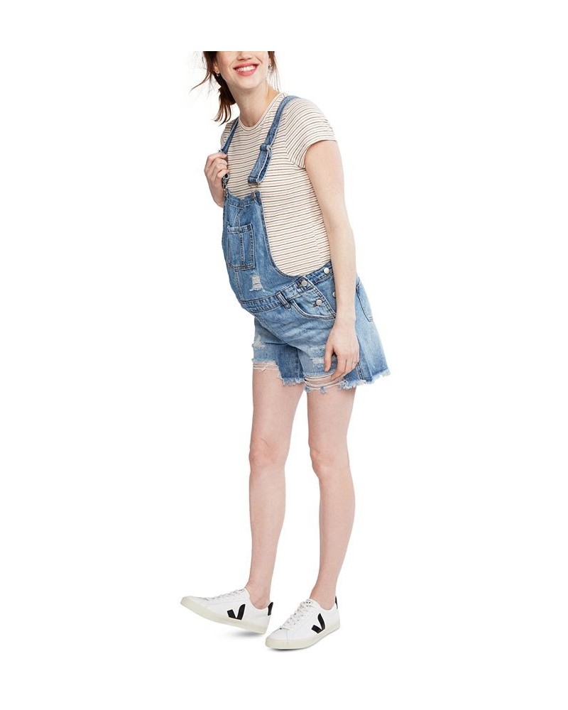 Maternity Denim Overalls Light Wash $55.46 Shorts