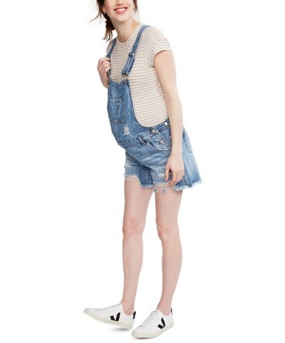 Maternity Denim Overalls Light Wash $55.46 Shorts