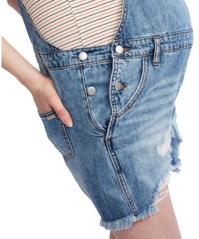 Maternity Denim Overalls Light Wash $55.46 Shorts