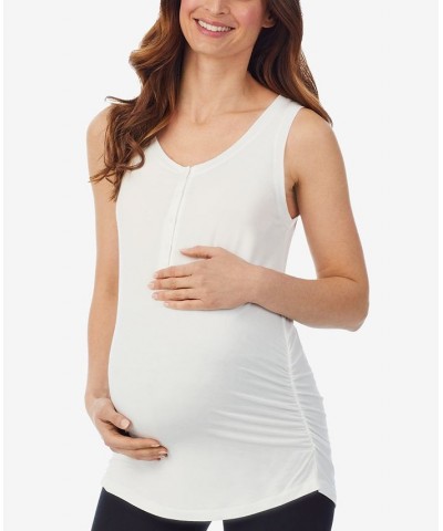 Women's Softwear with Stretch Maternity Henley Tank Top Ivory $13.14 Tops