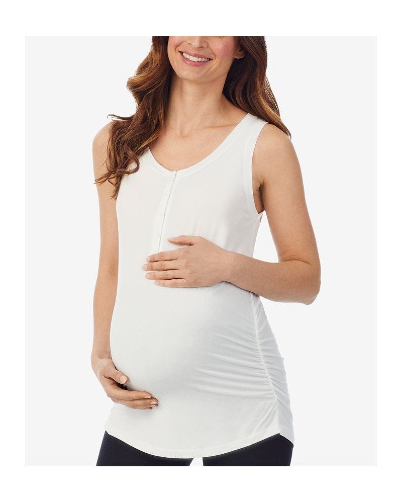 Women's Softwear with Stretch Maternity Henley Tank Top Ivory $13.14 Tops