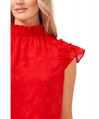 Ruffled Flutter Sleeve Blouse Top Fireball $31.60 Tops