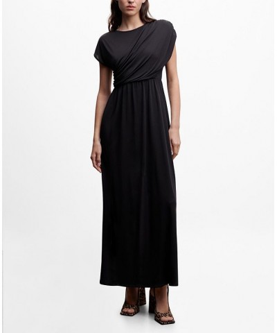 Women's Draped Detail Dress Black $44.00 Dresses