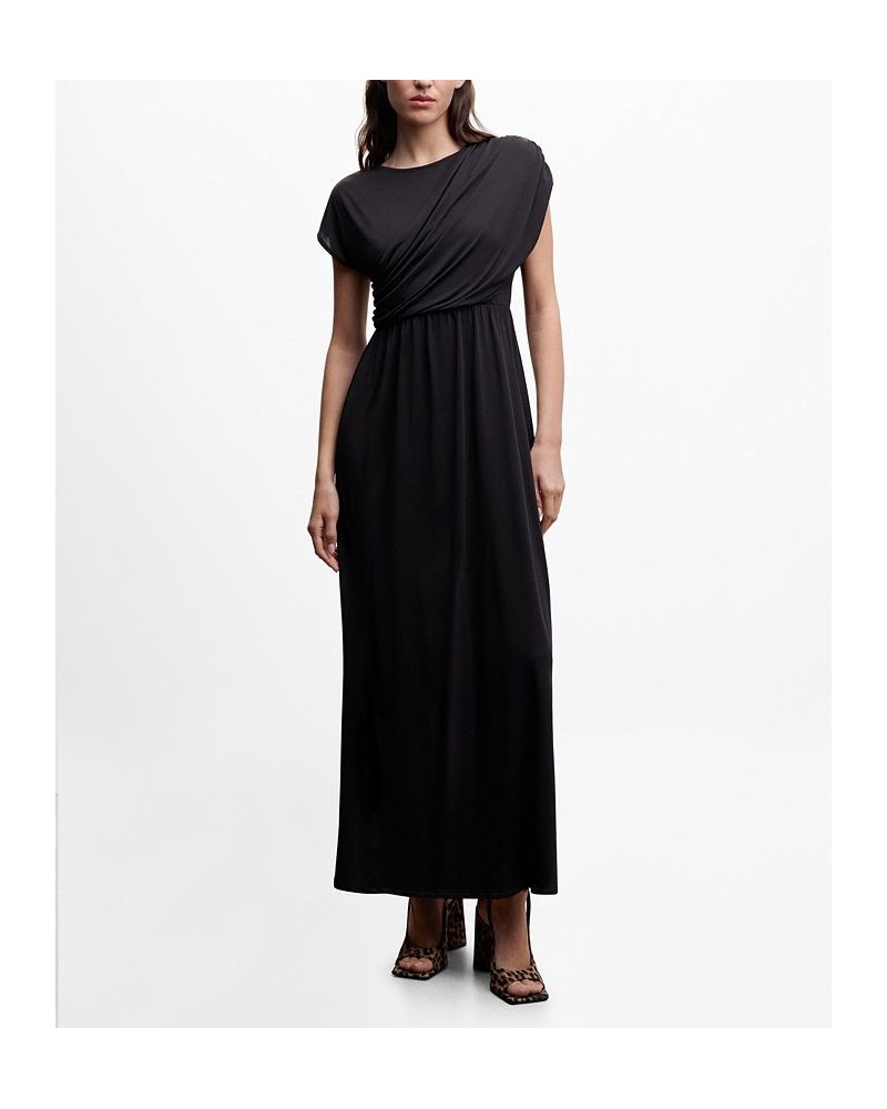 Women's Draped Detail Dress Black $44.00 Dresses