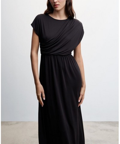 Women's Draped Detail Dress Black $44.00 Dresses