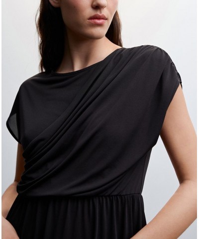 Women's Draped Detail Dress Black $44.00 Dresses