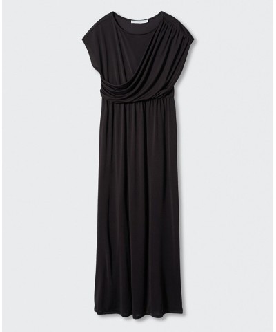 Women's Draped Detail Dress Black $44.00 Dresses