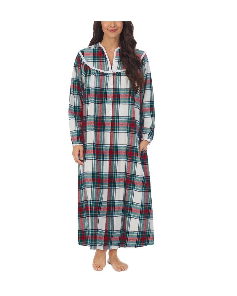 Cotton Lace-Trim Flannel Nightgown Multi $42.84 Sleepwear