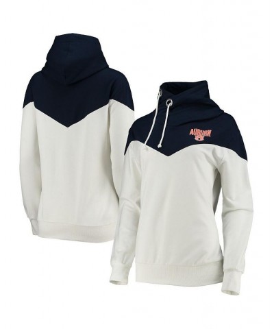 Women's White Navy Auburn Tigers Old School Arrow Blocked Cowl Neck Tri-Blend Pullover Hoodie White, Navy $35.09 Sweatshirts