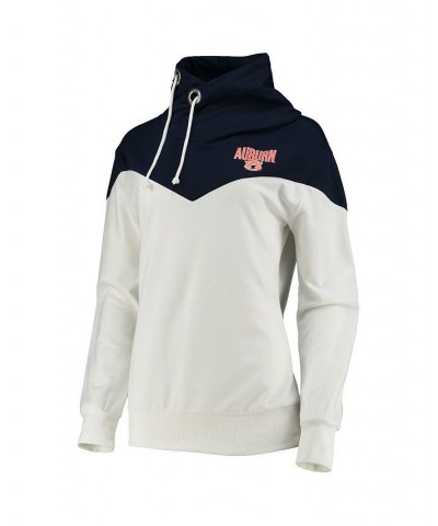 Women's White Navy Auburn Tigers Old School Arrow Blocked Cowl Neck Tri-Blend Pullover Hoodie White, Navy $35.09 Sweatshirts