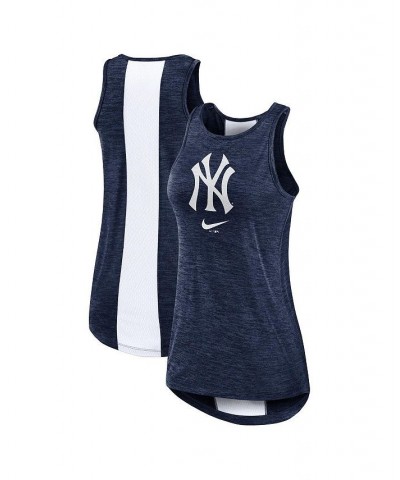 Women's Navy New York Yankees Right Mix High Neck Tank Top Navy $22.50 Tops