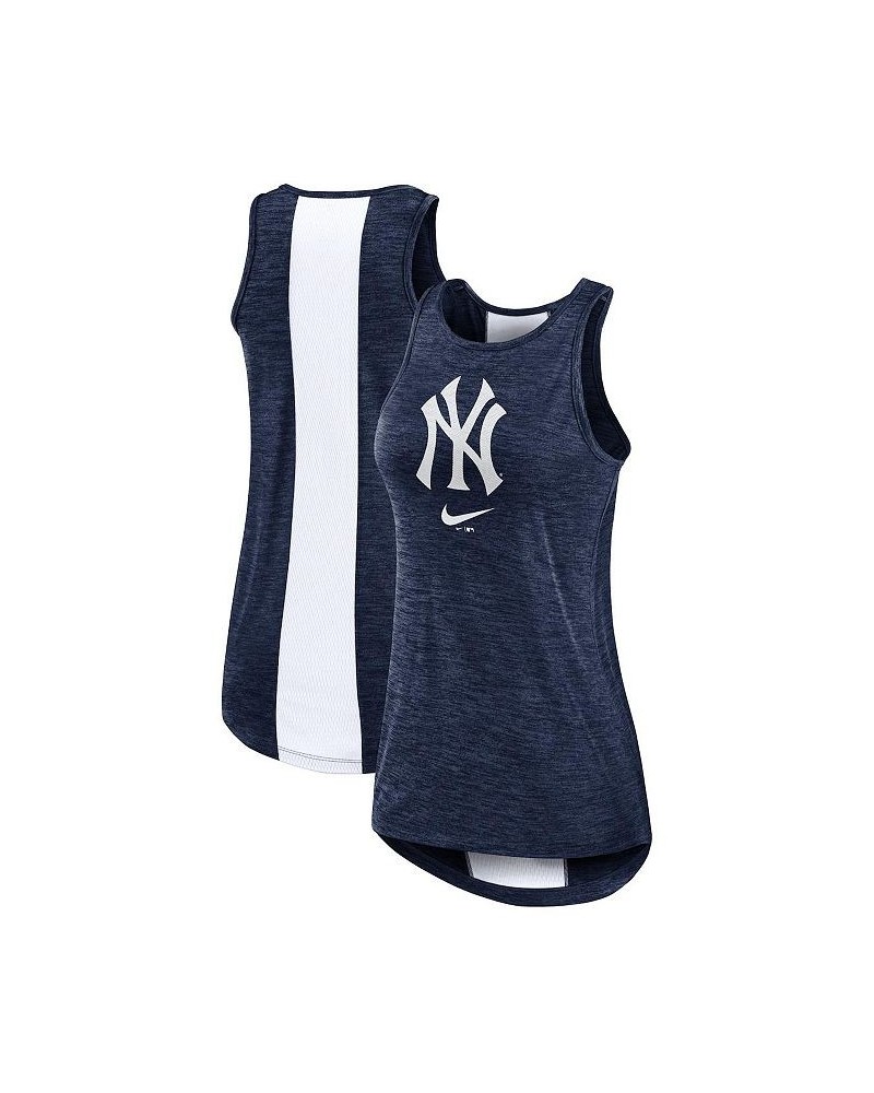 Women's Navy New York Yankees Right Mix High Neck Tank Top Navy $22.50 Tops