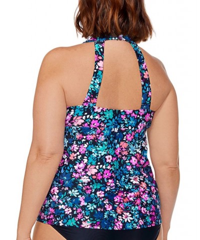 Plus Size Printed H-Back Underwire Tankini Swim Top Siesta Key Floral $29.40 Swimsuits