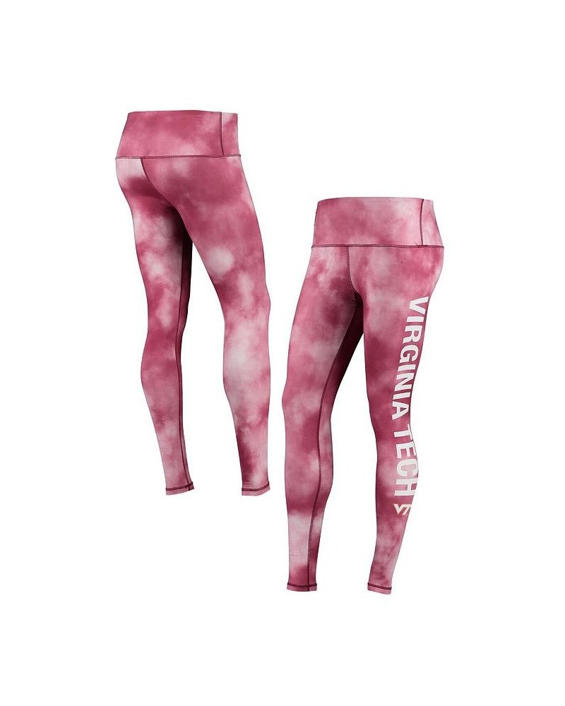 Women's Maroon Virginia Tech Hokies Cloud Dye Mist Leggings Maroon $32.99 Pants