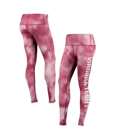 Women's Maroon Virginia Tech Hokies Cloud Dye Mist Leggings Maroon $32.99 Pants