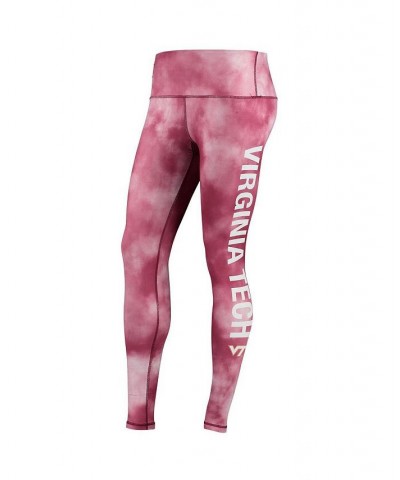 Women's Maroon Virginia Tech Hokies Cloud Dye Mist Leggings Maroon $32.99 Pants