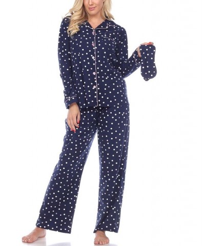 Women's Pajama Set 3 Piece Blue $30.78 Sleepwear