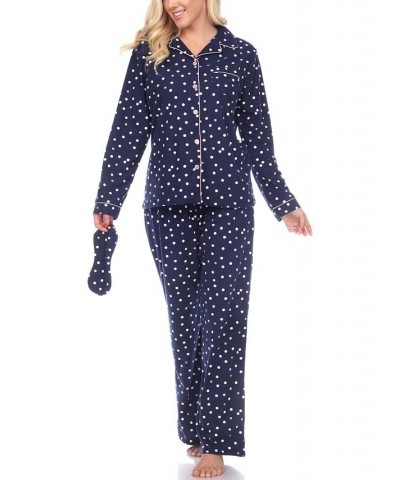 Women's Pajama Set 3 Piece Blue $30.78 Sleepwear