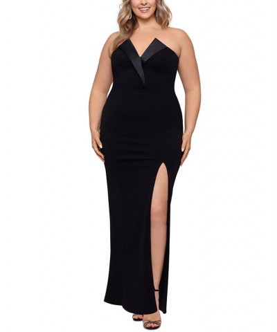 Plus Size Strapless Gown Black $85.47 Dresses