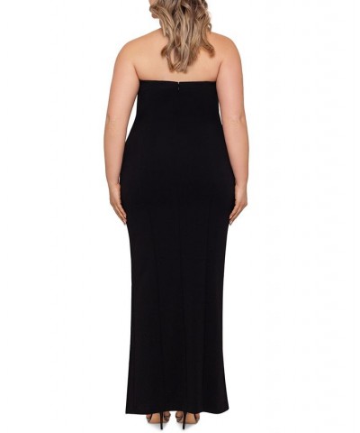 Plus Size Strapless Gown Black $85.47 Dresses