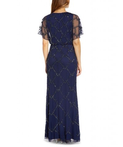 Beaded Evening Gown Light Navy $42.88 Dresses