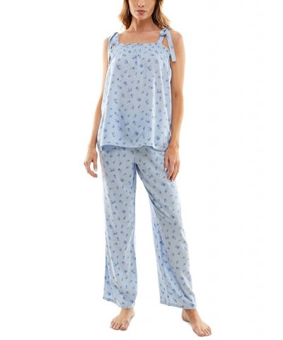 Women's Woven Tie-Strap Tank Pajamas Set Ankora Ditsy $22.04 Sleepwear
